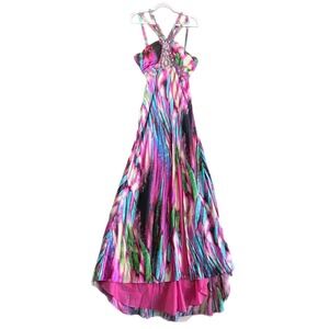 Vtg Prom Dress Maxi Gown 14 Mermaid Y2K Fairy‎ Princess Babydoll Bead 90s EUC